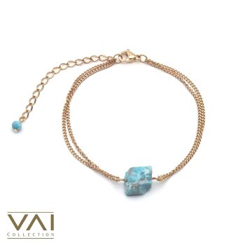 Bracelet « Beach Ball », bijoux en pierres précieuses, faits à la main avec de l'apatite naturelle. 1