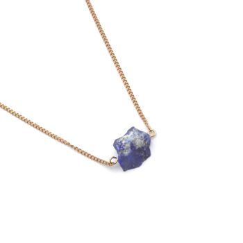 Collier « By Midnight », bijoux en pierres précieuses, faits à la main avec du lapis-lazuli brut naturel. 1