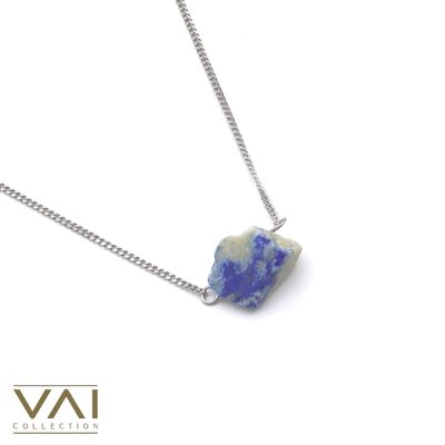 Collier « True Trance », bijoux en pierres précieuses, faits à la main avec du lapis-lazuli brut naturel.