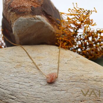 Collier « Souci », Bijoux en pierres précieuses, faits à la main avec de la pierre solaire brute naturelle. 3