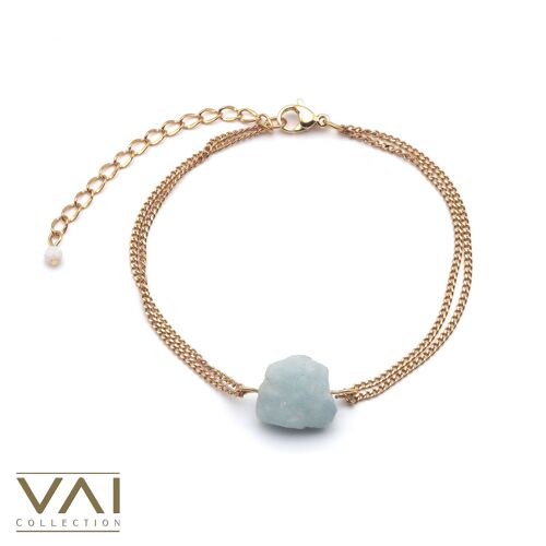 Bracelet “Liquid Blue”, Gemstone Jewelry, Handmade with Natural Aquamarine.