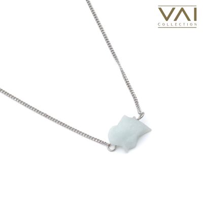 Necklace “Big Wave”, Gemstone Jewelry, Handmade with Natural Raw Aquamarine.