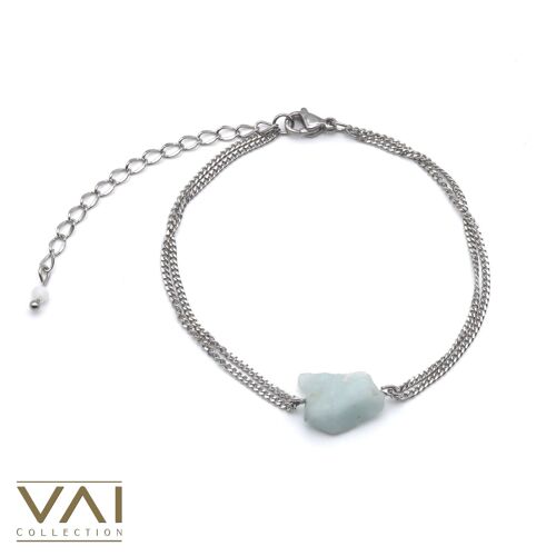 Bracelet “High Tide”, Gemstone Jewelry, Handmade with Natural Aquamarine.