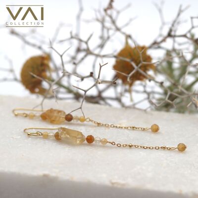 Earrings “Summer Times”, Gemstone Jewelry, Handmade with Natural Citrine.