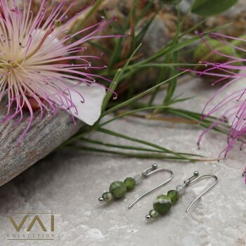 Boucles d'oreilles « Atlas », bijoux en pierres précieuses, faites à la main avec du jade naturel/pierre de lune 2
