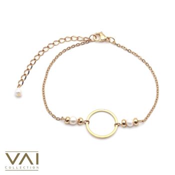 Bracelet « Éveil » Bijou fait main en plaqué or avec Perles d'eau douce. 1