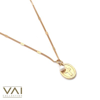 Collana “Inner Soul” Gioielli fatti a mano placcati in oro con perle d'acqua dolce.
