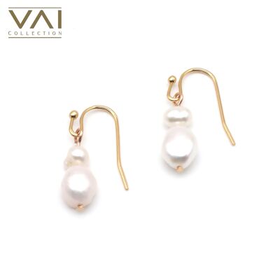 Boucles d'oreilles « Twice As Pearly » Bijoux faits à la main avec des perles d'eau douce.