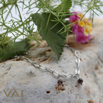 Bracelet « Age Of Love », bijoux en pierres précieuses, faits à la main avec du quartz fumé naturel / pierre de lune 3