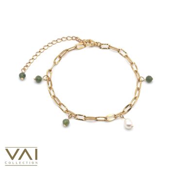 Bracelet « Smoothie », bijoux en pierres précieuses et perles d’eau douce, bijoux faits à la main avec jade naturel. 1