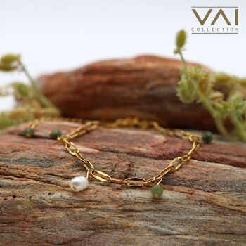 Bracelet « Smoothie », bijoux en pierres précieuses et perles d’eau douce, bijoux faits à la main avec jade naturel. 2