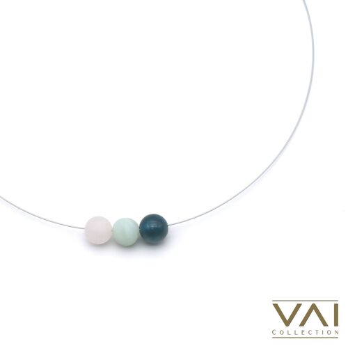 Necklace “Insomnia, Gemstone Jewellery, Handmade Jewelry with Natural ”Moonstone / Amazonite / Apatite.