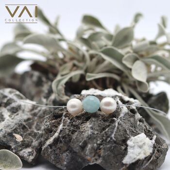 Collier « Things To Do », bijoux en pierres précieuses et perles d’eau douce, bijoux faits à la main avec aigue-marine naturelle. 1