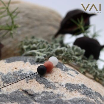 Collier de pierres précieuses « Étoile du soir », Bijoux en pierres précieuses, faits à la main avec pierre de lune naturelle / Rhodochrosite / Agate noire. 5