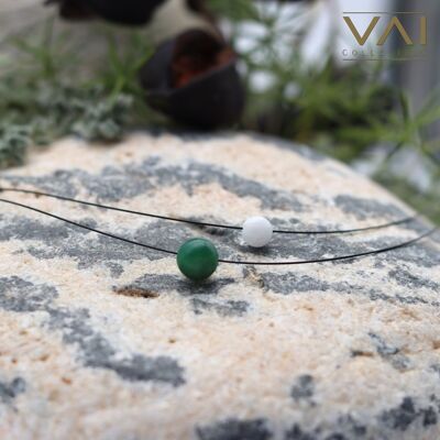Collier de pierres précieuses « Balance », bijoux en pierres précieuses, faits à la main avec du jade naturel.