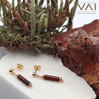 Orecchini a bottone con pietre preziose “Perfezione classica”, gioielli con pietre preziose, realizzati a mano con ossidiana naturale.