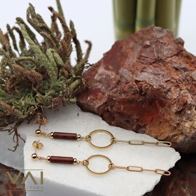Gemstone Earrings “Miss Berlin”, Gemstone Jewellery, Handmade with Natural Obsidian.
