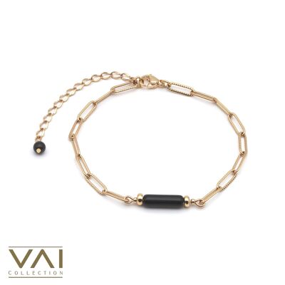 Gemstone Bracelet “No Way Back”, Gemstone Jewellery, Handmade with Natural Obsidian.