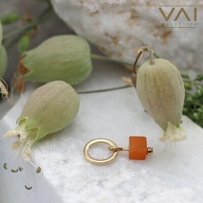 Charm “Sunny Side”, Gemstone Jewelry, Handmade with Natural Red Aventurine.