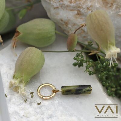 Charm “Mojito”, Gemstone Jewelry, Handmade with Natural Serpentine.