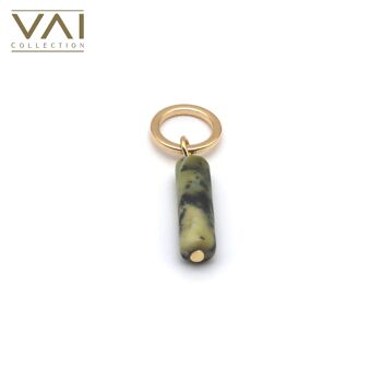 Charm « Mojito », bijoux en pierres précieuses, faits à la main avec de la serpentine naturelle. 2