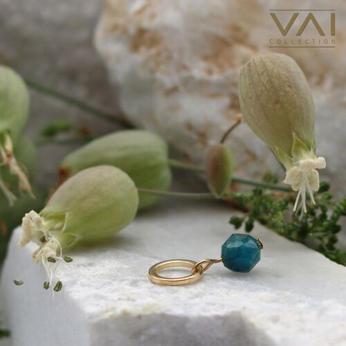 Charm “Pacific”, Gemstone Jewelry, Handmade with Natural Apatite.