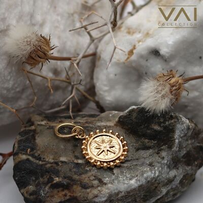 Charm “Sundial”, Handmade Jewelry, High Quality Tarnish-free Hypoallergenic Stainless Steel.