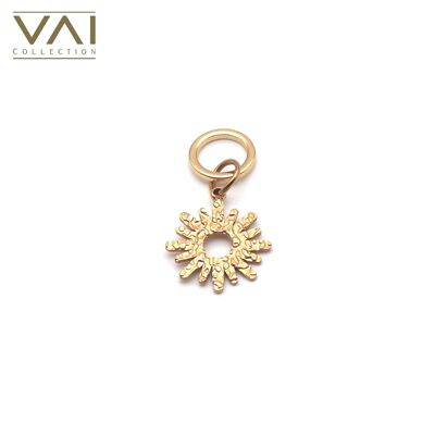 Charm « Golden Daisy », bijoux faits à la main, acier inoxydable hypoallergénique sans ternissement de haute qualité.
