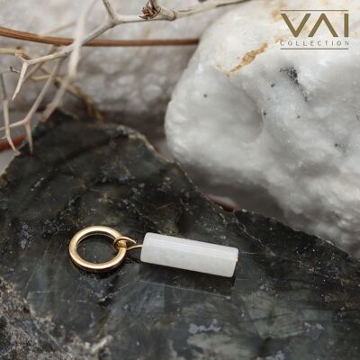 Ciondolo “White Fever”, gioielli con pietre preziose, realizzati a mano con giada naturale.