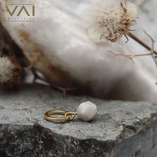 Charm “White Wine”, Gemstone Jewelry, Handmade with Natural Moonstone.