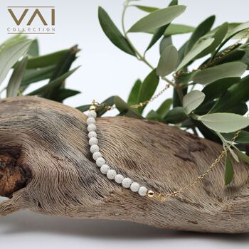Collier de pierres précieuses naturelles faites à la main « Opus » Jade blanc, bijoux en pierres précieuses de lave 3