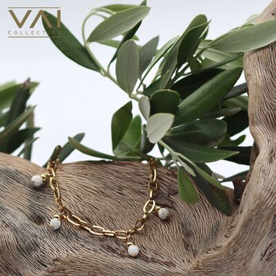 Gemstone bracelet “Milky Way”, Natural Handmade Gemstone Jewelry, Jade and Lava.