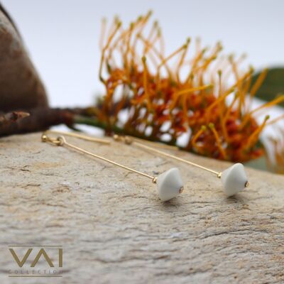 Gemstone earrings “White Sand”, Natural Gemstone, Handmade Jewelry, Agate.