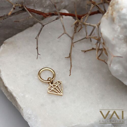 Charm “Diamonds Forever”, Handmade Jewelry, High Quality Tarnish-free Hypoallergenic Stainless Steel.
