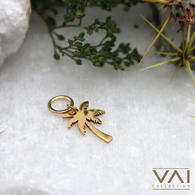 Charm “Palm Tree”, Handmade Jewelry, High Quality Tarnish-free Hypoallergenic Stainless Steel.