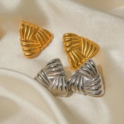 18k gold plated triangle earrings