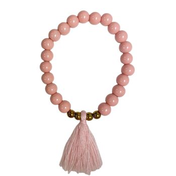 bracelet filles pompon rose | bijoux pour enfants 1