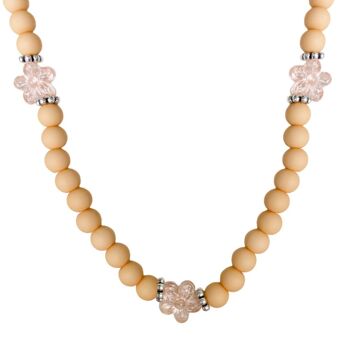 filles collier fleurs rose | bijoux pour enfants faits à la main