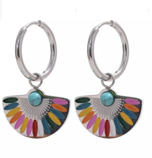 Rainbow Earrings (Silver) Stainless Steel