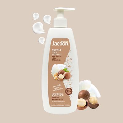 CREMA CORPO NUTRIENTE CON BURRO DI KARITE' E OLIO DI MACADAMIA 500 ML JACKLON