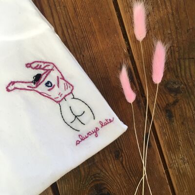 Always late hand embroidered t-shirt
