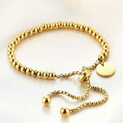 Bracelet perlé plaqué or 18 carats vintage moderne