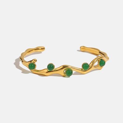 Scarlet Bracelet (Green Stones) Stainless Steel