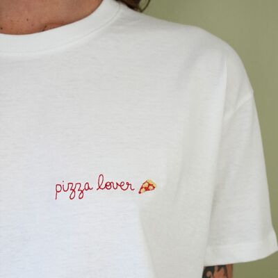 T-shirt brodé Pizza lover