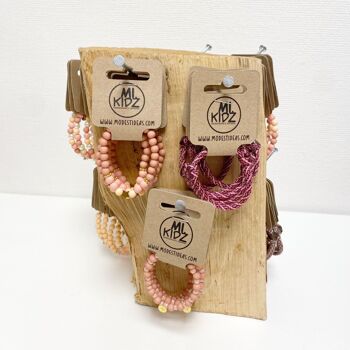 Présentoir bracelets fille bois rose | Bijoux pour enfants les plus vendus 2