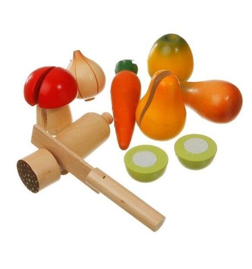 Wooden fruit and vegetables with velcro