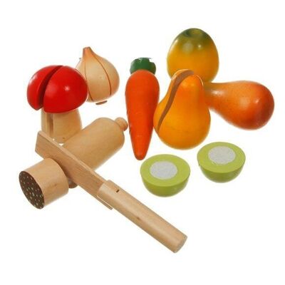 Wooden fruit and vegetables with velcro