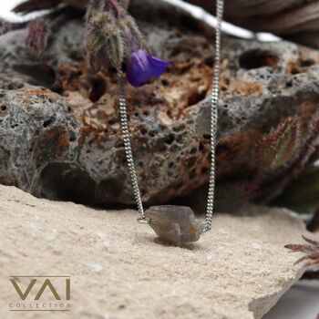 Collier de pierres précieuses « Moondust », bijoux en pierres précieuses, bijoux faits à la main avec labradorite brute naturelle. 5
