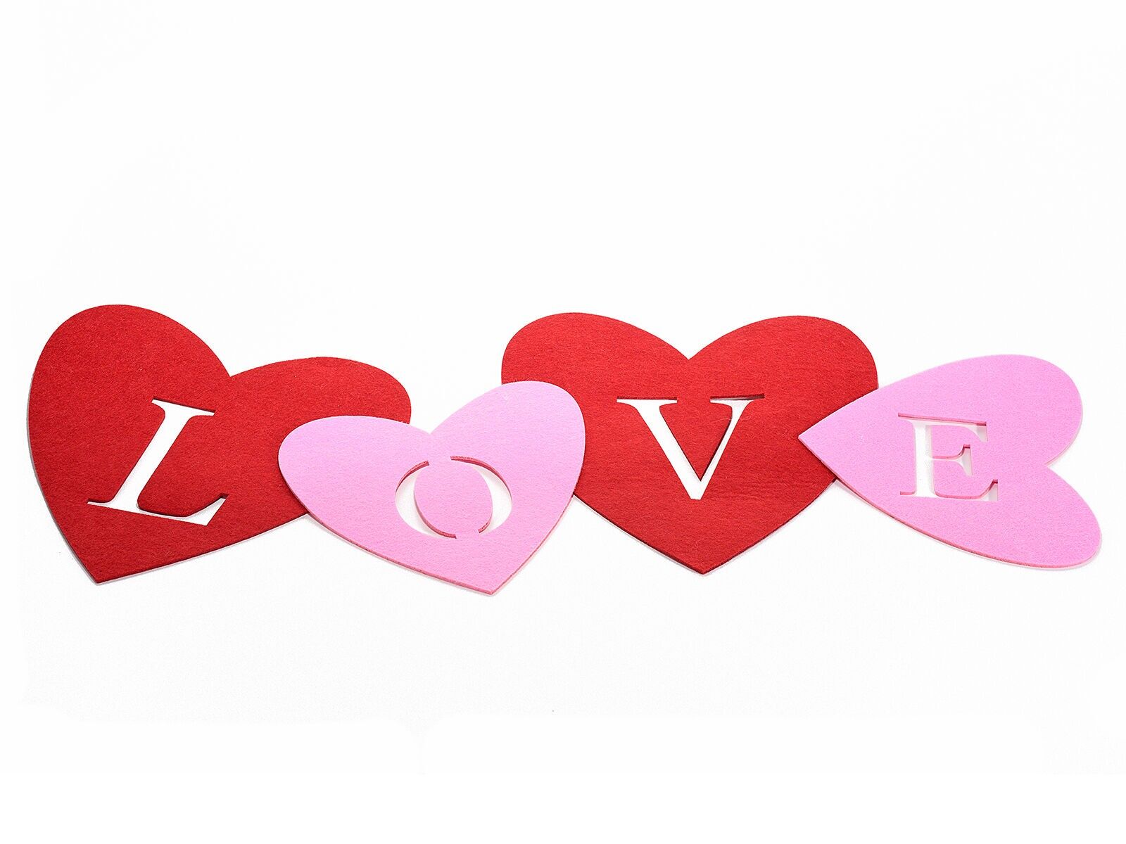 Love cloth decorations with sticker to hang or place