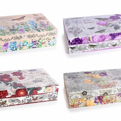 Wooden tea boxes with 6 compartments "Winter Flowers" 14zero3